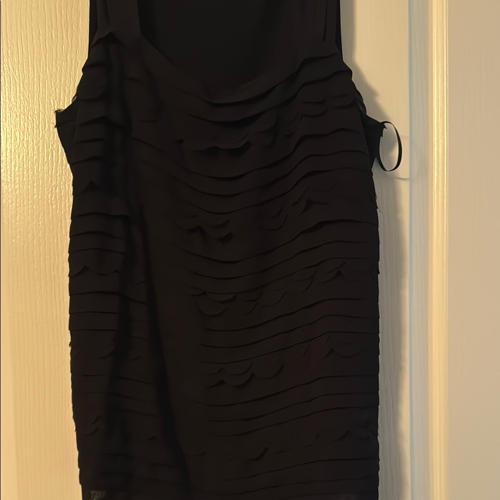 White House Black Market Black Ruffle Detail Sleeveless Top